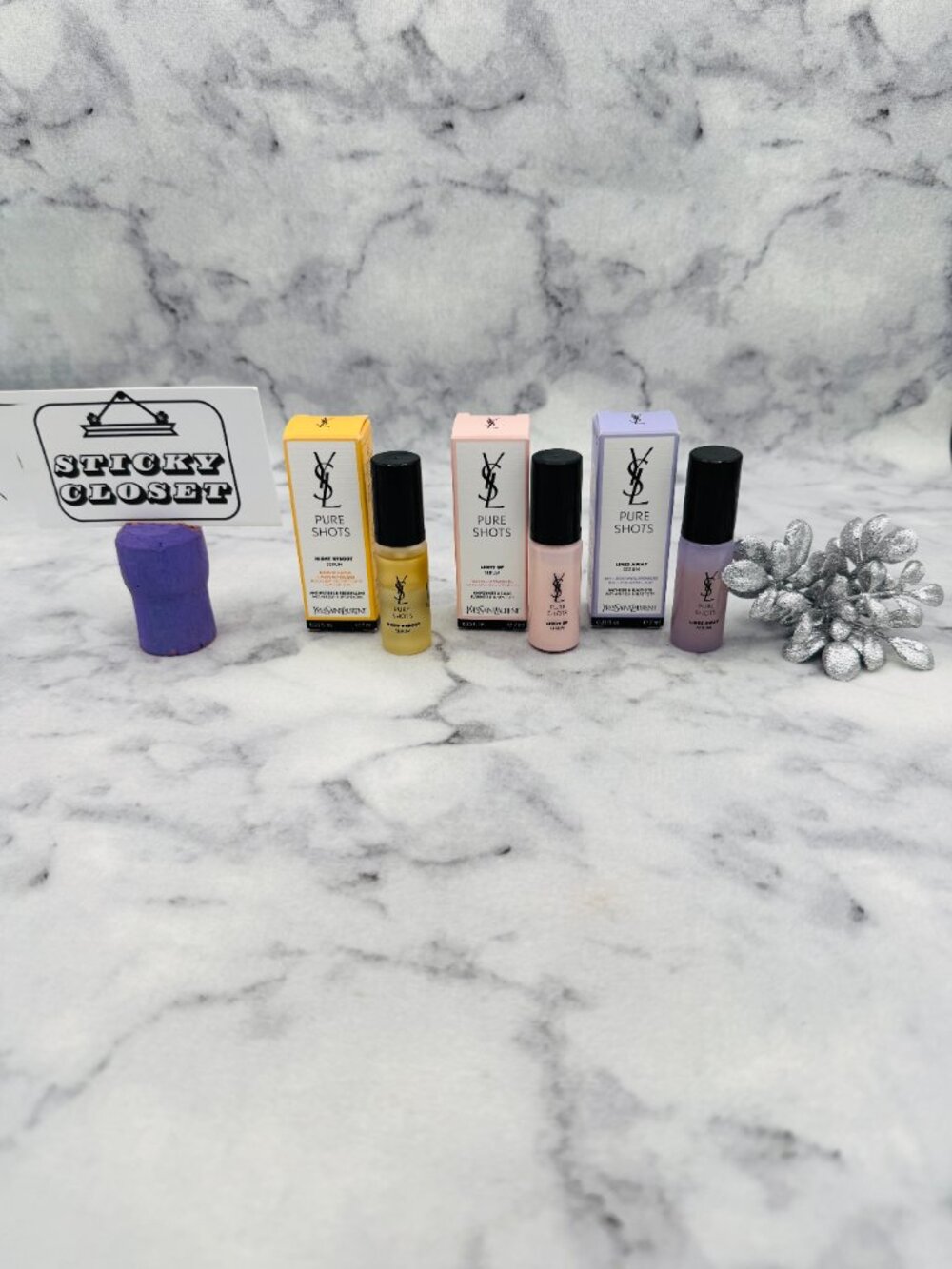 Yves Saint Laurent Skincare Set-Pure Shots Light Up,Reboot Serum,7ml-3pc-BOX-NEW - Picture 1 of 16